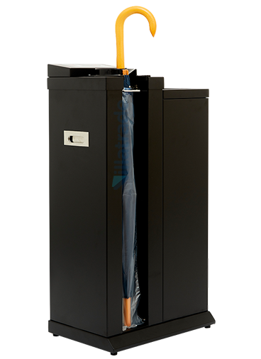 Embalador de Guarda-Chuvas Unipack Aço Carbono Com Lixeira VIT 4000W – Preto